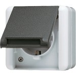 Jung 820W SCHUKO Steckdose 16A 250V Klappdeckel senkrecht IP44 WG 800 