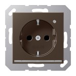 Jung A1520-OMOLNW Schuko-Steckdose mit LED-Orientierungslicht 16A 250V integrierter erhöhter Berührungsschutz SAFETY+ Thermoplast lackiert Serie A mokka 