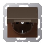Jung A1520BFKLMO SCHUKO Steckdose 16A 250V Klappdeckel Thermoplast lackiert Serie A mokka 