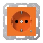 Jung A1520BFKOO SCHUKO Steckdose 16A 250V mit Funktionsanzeige integrierter erhöhter Berührungsschutz SAFETY+ Thermoplast Serie AS/A orange (für ZSV) 