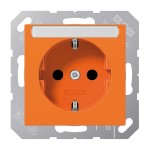 Jung A1520BFNAO SCHUKO Steckdose 16A 250V mit Schriftfeld Thermoplast Serie AS/A orange (für ZSV) 