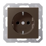 Jung A1520KIMO SCHUKO Steckdose 16A 250V integrierter erhöhter Berührungsschutz SAFETY+ Serie A mokka 
