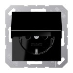 Jung A1520KLSW SCHUKO Steckdose 16A 250V Klappdeckel Duroplast Serie A schwarz 