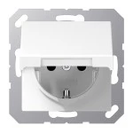 Jung A1520KLWW SCHUKO Steckdose 16A 250V Klappdeckel Duroplast Serie A alpinweiß 