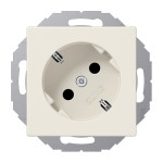 Jung A520-45KI Schuko-Steckdose 45° 16A 250V integrierter erhöhter Berührungsschutz SAFETY+ Duroplast Serie AS cremeweiß 