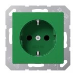 Jung ABA1520BFKIGN SCHUKO Steckdose 16A 250V integrierter erhöhter Berührungsschutz SAFETY+ Thermoplast antibakteriell Serie AS grün (für SV) 