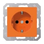 Jung ABA1520BFKIO SCHUKO Steckdose 16A 250V integrierter erhöhter Berührungsschutz SAFETY+ Thermoplast antibakteriell Serie AS orange (für ZSV) 