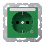 Jung ABA1520BFNAKOGN SCHUKO Steckdose 16A 250V ohne Krallen mit Funktionsanzeige mit Schriftfeld integrierter erhöhter Berührungsschutz SAFETY+ Thermoplast anti 