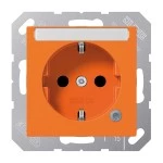 Jung ABA1520BFNAKOO SCHUKO Steckdose 16A 250V ohne Krallen mit Funktionsanzeige mit Schriftfeld integrierter erhöhter Berührungsschutz SAFETY+ Thermoplast anti 