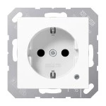 Jung ABA1520KOWW SCHUKO Steckdose 16A 250V mit Funktionsanzeige integrierter erhöhter Berührungsschutz SAFETY+ Duroplast antibakteriell Serie AS alpinweiß 