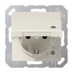 Jung ABAS1520KLKO SCHUKO Steckdose 16A 250V ohne Krallen mit Funktionsanzeige integrierter erhöhter Berührungsschutz SAFETY+ Klappdeckel Duroplast antibakter 