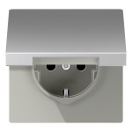 Jung AL1520KIKL SCHUKO Steckdose 16A 250V integrierter erhöhter Berührungsschutz SAFETY+ Klappdeckel Serie LS Aluminium 