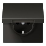 Jung AL1520KIKLAN SCHUKO Steckdose 16A 250V integrierter erhöhter Berührungsschutz SAFETY+ Klappdeckel Aluminium lackiert Serie LS anthrazit 