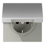Jung AL1520KL SCHUKO Steckdose 16A 250V Klappdeckel Serie LS Aluminium 