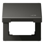 Jung AL2990KLSOCAN Klappdeckel mit Rückstellfeder mit Symbol Stecker Aluminium lackiert Serie LS anthrazit (lackiertes Aluminium) 