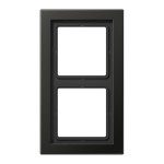 Jung ALD2982AN Rahmen 2-fach senkrechte und waagerechte Montage Aluminium lackiert LS-DESIGN anthrazit (lackiertes Aluminium) 
