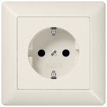 Jung AS1520KI SCHUKO Steckdose 16A 250V integrierter erhöhter Berührungsschutz SAFETY+ mit Rahmen Duroplast Serie AS cremeweiß 