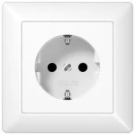 Jung AS1520KIWW SCHUKO Steckdose 16A 250V integrierter erhöhter Berührungsschutz SAFETY+ mit Rahmen Duroplast Serie AS alpinweiß 