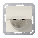 Jung AS1520KL SCHUKO Steckdose 16A 250V Klappdeckel Duroplast Serie AS cremeweiß 