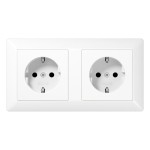 Jung AS1522BFWW Kabelkanal-Schuko-Steckdose 2-fach 16A 250V Thermoplast Serie AS alpinweiß 