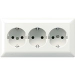 Jung AS523WW Kabelkanal-Schuko-Steckdose 3-fach 16A 250V Duroplast Serie AS alpinweiß 