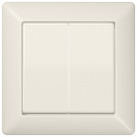 Jung AS590-5 Wippe 2-fach mit Rahmen Duroplast Serie AS cremeweiß 