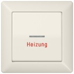 Jung AS590H Wippe 1-fach mit Lichtleiter Heizung mit Rahmen Duroplast Serie AS cremeweiß 