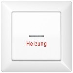 Jung AS590HWW Wippe 1-fach mit Lichtleiter Heizung mit Rahmen Duroplast Serie AS alpinweiß 