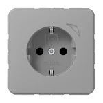 Jung BTCD1521SGR SCHUKO Steckdose 16A 250V Schraubklemmen mit Funktionsanzeige integrierter erhöhter Berührungsschutz SAFETY+ Thermoplast Serie CD grau 