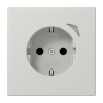 Jung BTLS1521SLG SCHUKO Steckdose 16A 250V Schraubklemmen mit Funktionsanzeige integrierter erhöhter Berührungsschutz SAFETY+ Thermoplast Serie LS lichtgra 
