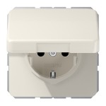 Jung CD1520BFKIKL SCHUKO Steckdose 16A 250V ohne Krallen integrierter erhöhter Berührungsschutz SAFETY+ Klappdeckel Thermoplast Serie CD cremeweiß 