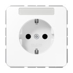 Jung CD1520BFKINAWW SCHUKO Steckdose 16A 250V mit Schriftfeld integrierter erhöhter Berührungsschutz SAFETY+ Thermoplast Serie CD alpinweiß 