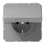 Jung CD1520BFKLGR SCHUKO Steckdose 16A 250V Klappdeckel Thermoplast Serie CD grau 