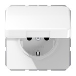Jung CD1520BFKLWW SCHUKO Steckdose 16A 250V Klappdeckel Thermoplast Serie CD alpinweiß 