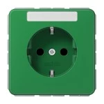 Jung CD1520BFNAGN SCHUKO Steckdose 16A 250V mit Schriftfeld Thermoplast Serie CD grün (für SV) 