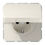 Jung CD1520NBFKL SCHUKO Steckdose 16A 250V ohne Krallen Klappdeckel Thermoplast Serie CD cremeweiß 
