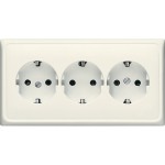 Jung CD523 Kabelkanal-Schuko-Steckdose 3-fach 16A 250V Duroplast Serie CD cremeweiß 