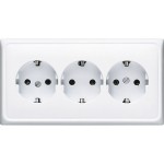 Jung CD523WW Kabelkanal-Schuko-Steckdose 3-fach 16A 250V Duroplast Serie CD alpinweiß 