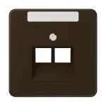 Jung CD569-2NAUABR Abdeckung für IAE/UAE-Anschlussdosen 2x8-polig mit Schriftfeld Thermoplast Serie CD braun 