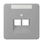 Jung CD569-2NAUAGR Abdeckung für IAE/UAE-Anschlussdosen 2x8-polig mit Schriftfeld Thermoplast Serie CD grau 