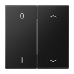 Jung ENOLS995P01SWM EnOcean Funk-Wandsender 4-kanalig Symbole 0 I und Pfeil Serie LS graphitschwarz matt 
