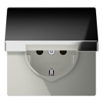 Jung GCR1520KL SCHUKO Steckdose 16A 250V Klappdeckel Metall verchromt Serie LS glanzchrom 