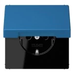 Jung LC1520KIKL32030 SCHUKO Steckdose 16A 250V ohne Krallen integrierter erhöhter Berührungsschutz SAFETY+ Klappdeckel Serie LS bleu céruléen 31 