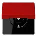 Jung LC1520KIKL32090 SCHUKO Steckdose 16A 250V ohne Krallen integrierter erhöhter Berührungsschutz SAFETY+ Klappdeckel Serie LS rouge vermillon 31 