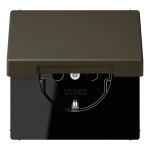 Jung LC1520KIKL32140 SCHUKO Steckdose 16A 250V ohne Krallen integrierter erhöhter Berührungsschutz SAFETY+ Klappdeckel Serie LS ombre naturelle 31 