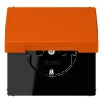 Jung LC1520KIKL4320S SCHUKO Steckdose 16A 250V ohne Krallen integrierter erhöhter Berührungsschutz SAFETY+ Klappdeckel Serie LS orange vif 