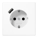 Jung LS1520-18AWW SCHUKO Steckdose 16A 250V mit USB-Ladegerät 1xTyp A integrierter erhöhter Berührungsschutz SAFETY+ Serie LS alpinweiß 