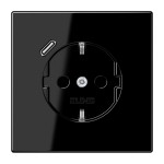 Jung LS1520-18CSW SCHUKO Steckdose 16A 250V mit USB-Ladegerät 1xTyp C integrierter erhöhter Berührungsschutz SAFETY+ Serie LS schwarz 