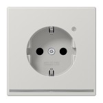 Jung LS1520-OLGLNW SCHUKO Steckdose 16A 250V mit LED-Orientierungslicht integrierter erhöhter Berührungsschutz SAFETY+ Thermoplast Serie LS lichtgrau 