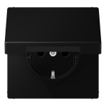 Jung LS1520BFKIKLSWM SCHUKO Steckdose 16A 250V integrierter erhöhter Berührungsschutz SAFETY+ Klappdeckel Thermoplast lackiert Serie LS graphitschwarz matt 